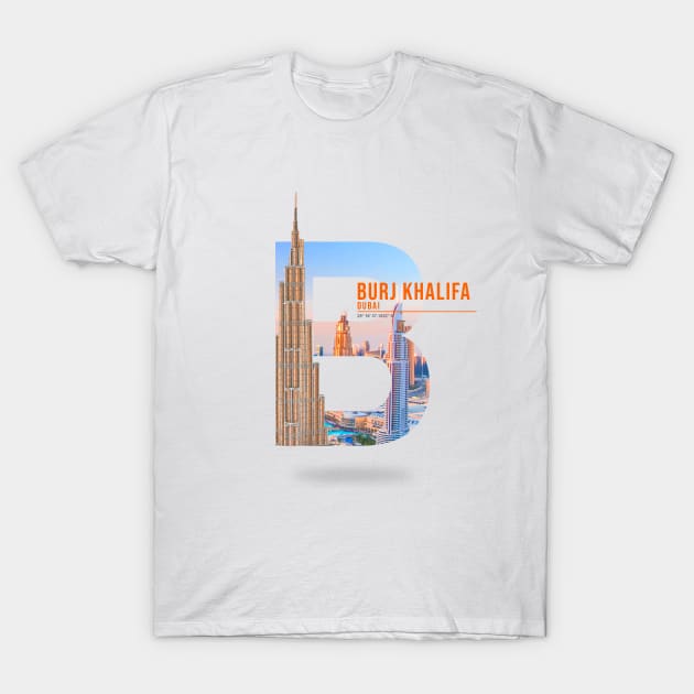 BURJ KHALIFA TYPO T-Shirt by Trangle Imagi